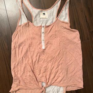 Quiksilver Womens Peach/Nude Tie-Front Tank Top - Size S